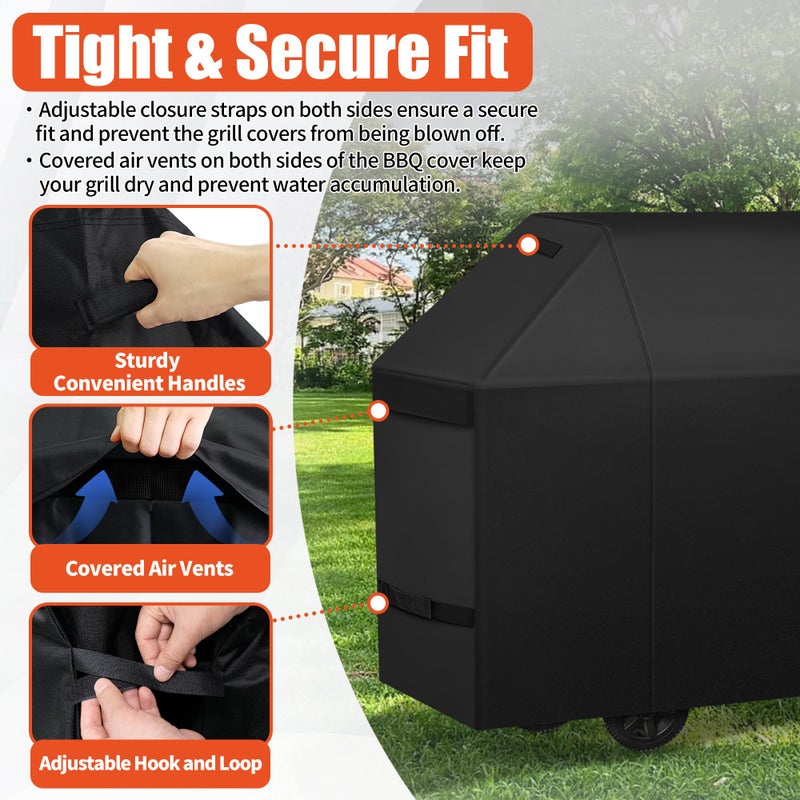 iCOVER Grill Cover 55 inch, BBQ Grill Cover for Outdoor Grill, 600D Heavy Duty Waterproof BBQ Cover, Anti-UV and Rip-Proof Barbecue Cover, Gas Grill Cover for Weber, Char-Broil, Nexgrill, etc - Image 4